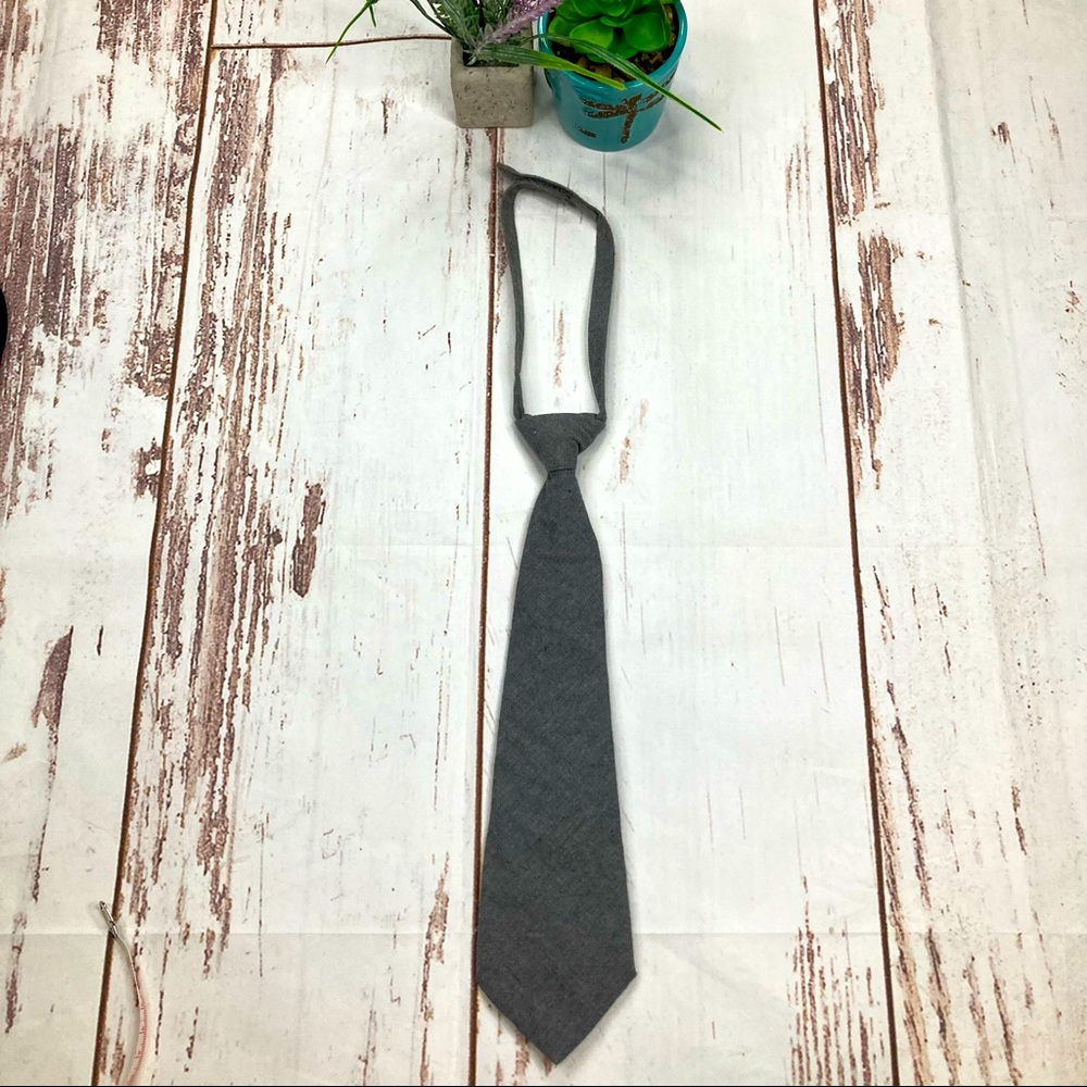 George Neck Tie Hook & Loop Strap Steel Gray Sz 12in